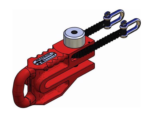 Ratchet Release Shackle - reduces the risk by lift, as the ratchet system enables the shackle to be remotely released from the often heavy and unmanageable steel structures. Attach ropes of sufficient length to the ends of the tooth belt to secure safe distance.